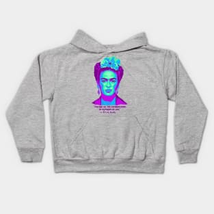 Frida Kahlo Portrait and Quote Kids Hoodie